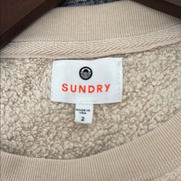 Sundry Cream and Blue Toile Sweatshirt - Picture 5 of 8